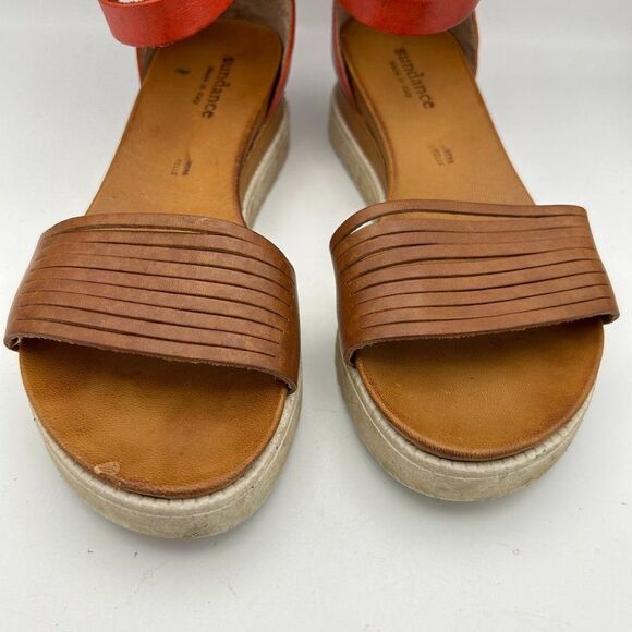 Sundance 38 Lug Sole Back Zip Leather Sandals - Slight Flaw - Picture 8 of 12